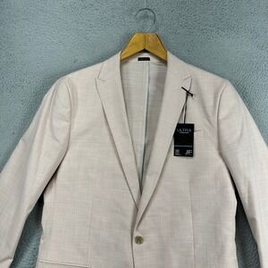 JF J. Ferrar Adult Men Sport Coat Blazer 44L Pink Rose Slim 1 Button Stretch NEW